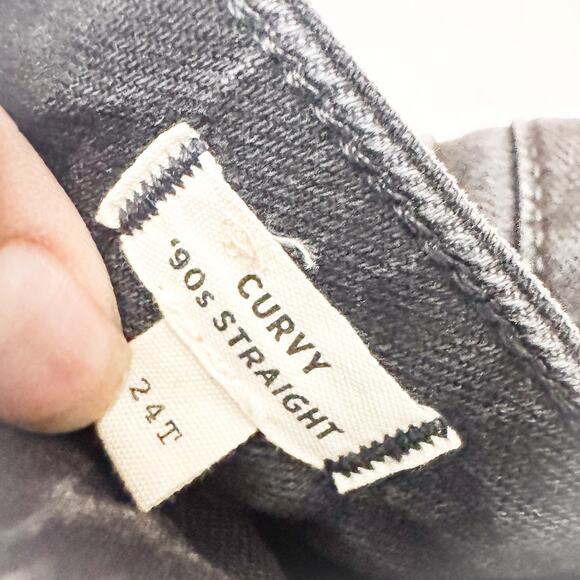 Madewell Curvy '90s Straight Black Denim Jeans Zip Fly Size 24 Tall - Picture 6 of 9